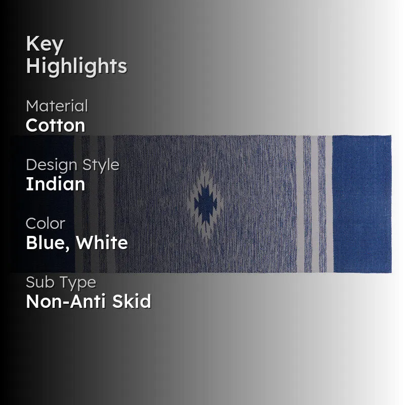 Decoria Cotton Runner Rug - Blue media 2