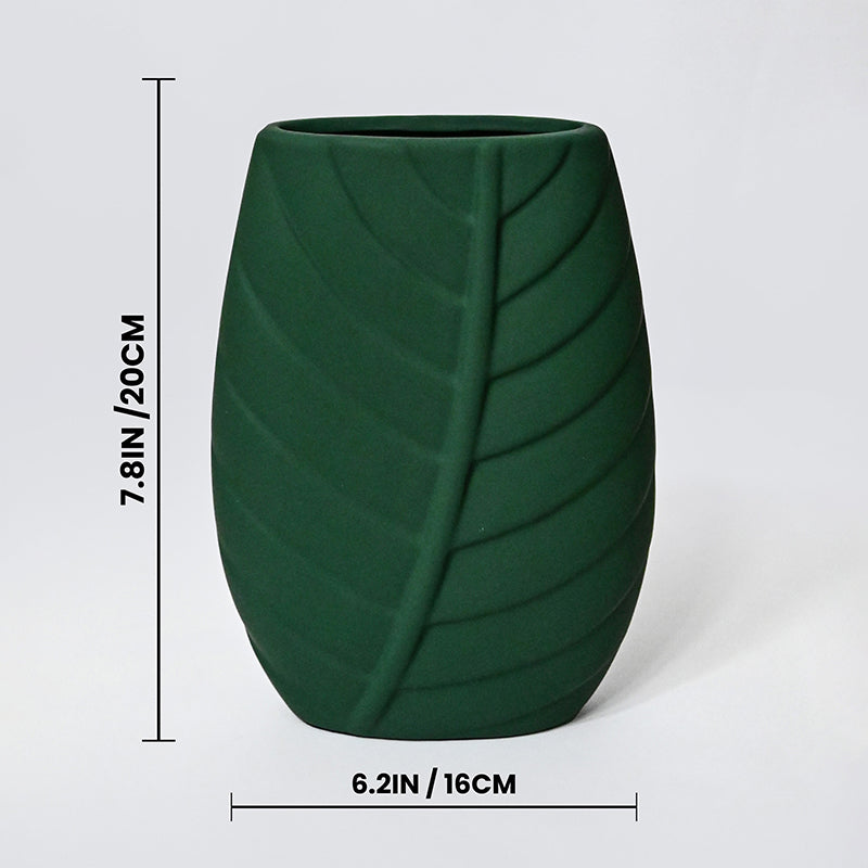 Emira Ceramic Vase - Dark Green media 7