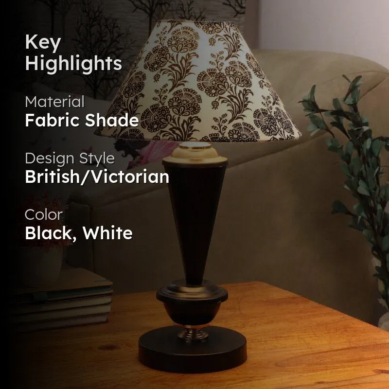 Filigree Haskell Fabric Table Lamp - Black,White media 2