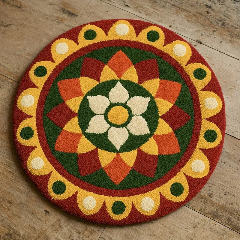Garnet Rangoli Micro Fibe Rug media 6