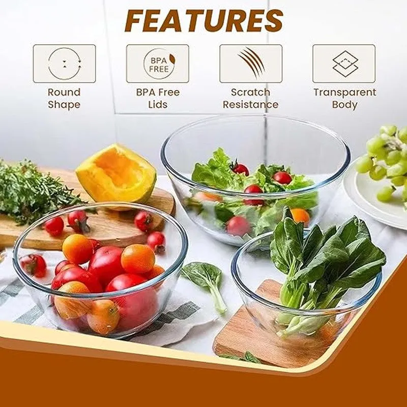 Selvina Glass Mixing Bowls(800 mL Each) - Set Of Two media 10