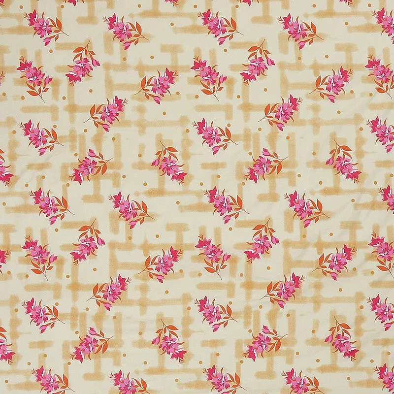Monte Carlo Bloom Bliss Cotton Bedsheet (Yellow,Pink) - 104 TC media 7