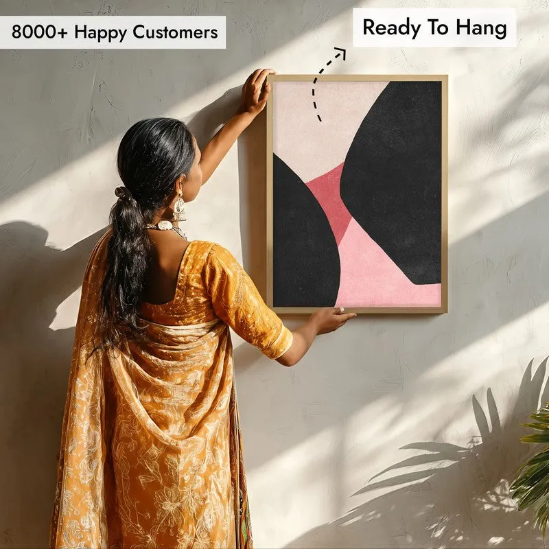 Magenta Midnight Framed Canvas Archival Canvas Wall Painting - Natural Brown Frame media 6