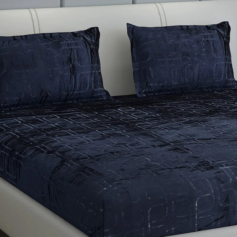 Monte Carlo Gentle Geometry Bedsheet (Blue) - 300 GSM media 3