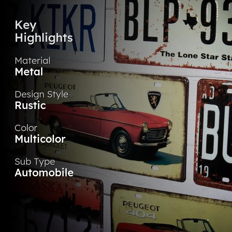 Peugeot 404 Metal Wall Accent media 2