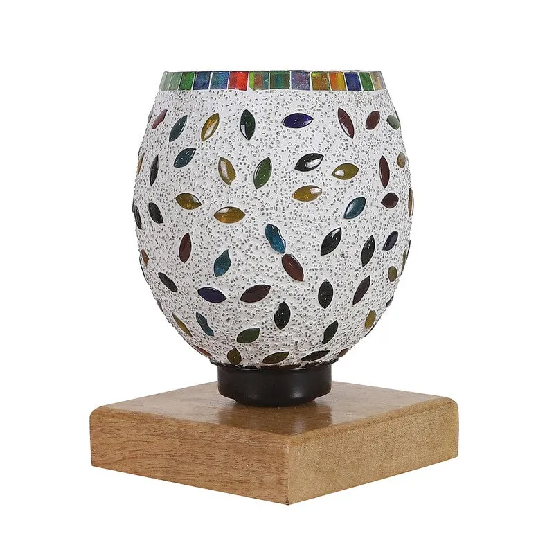 Twinkle Mosaic Glass Table Lamp With Wooden Base - Multicolor media 6