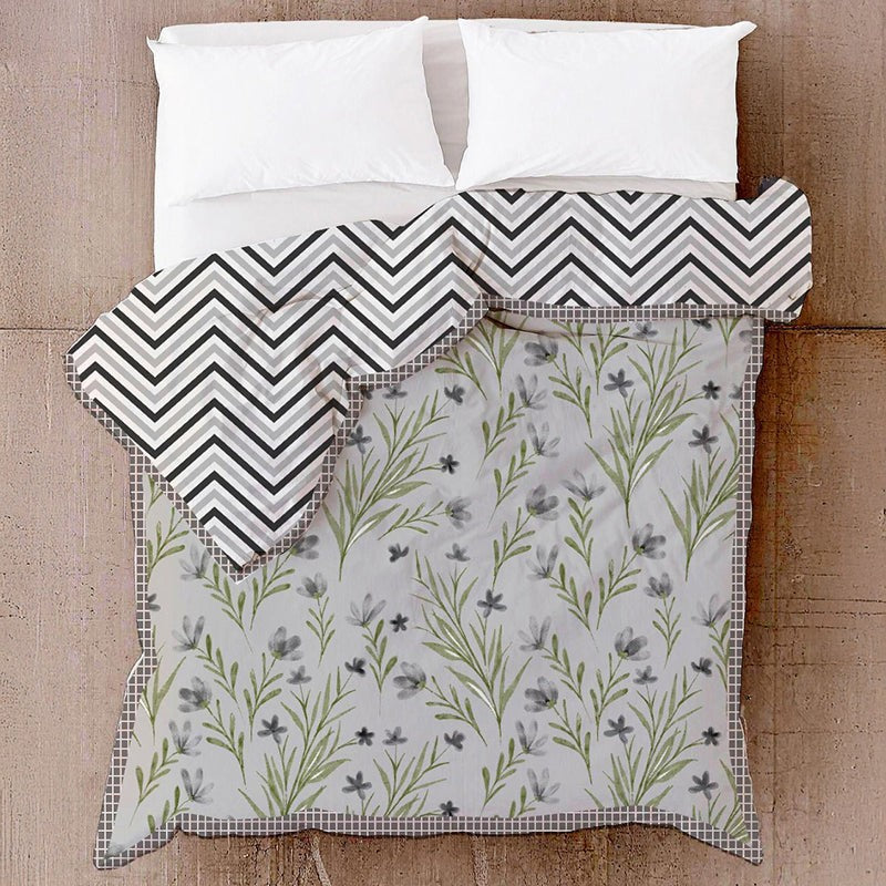 Bansuri Bliss Floral Cotton Dohar (Grey) - 210 TC media 4