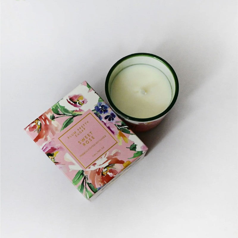 Sweet Rose Scented Candle Glass Jar - Set Of Two media 6