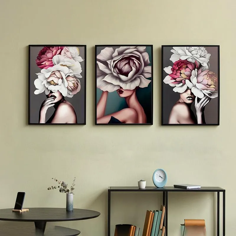 Veiled Petals Wall Art With Frame - Set Of Three media 4