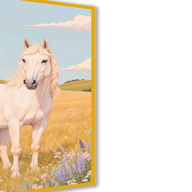 Gazing Horse Wall Art with Gold Frame media 5