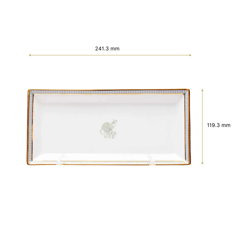 Gilded Iris Porcelain Platter - Grey media 6