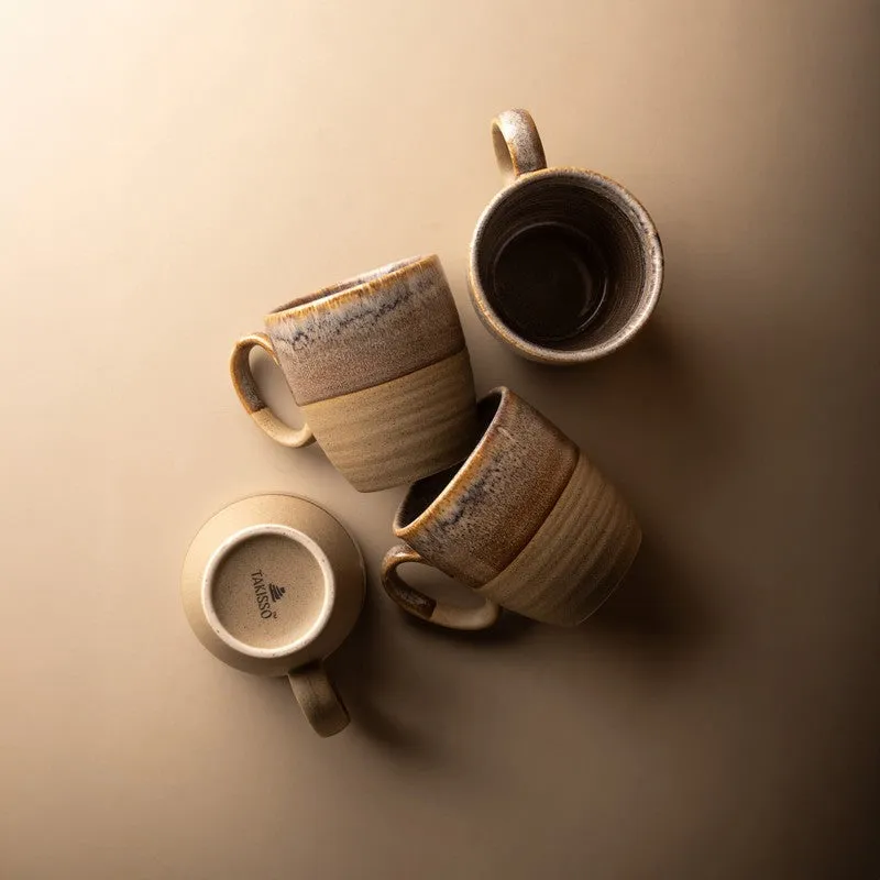 Elowen Porcelain Tea Cup (200 mL Each,Brown) - Set Of Six media 3
