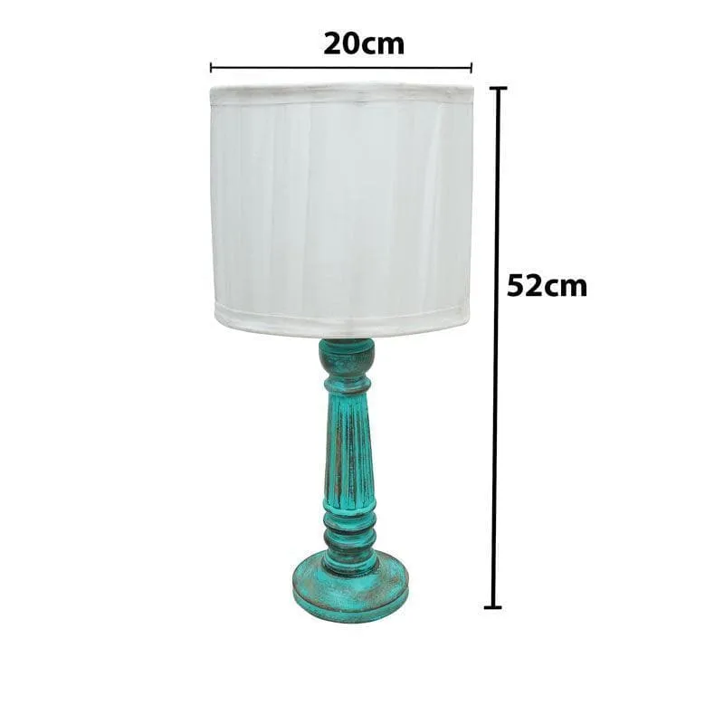 Anjika Fabric Table Lamp - White,Blue media 5
