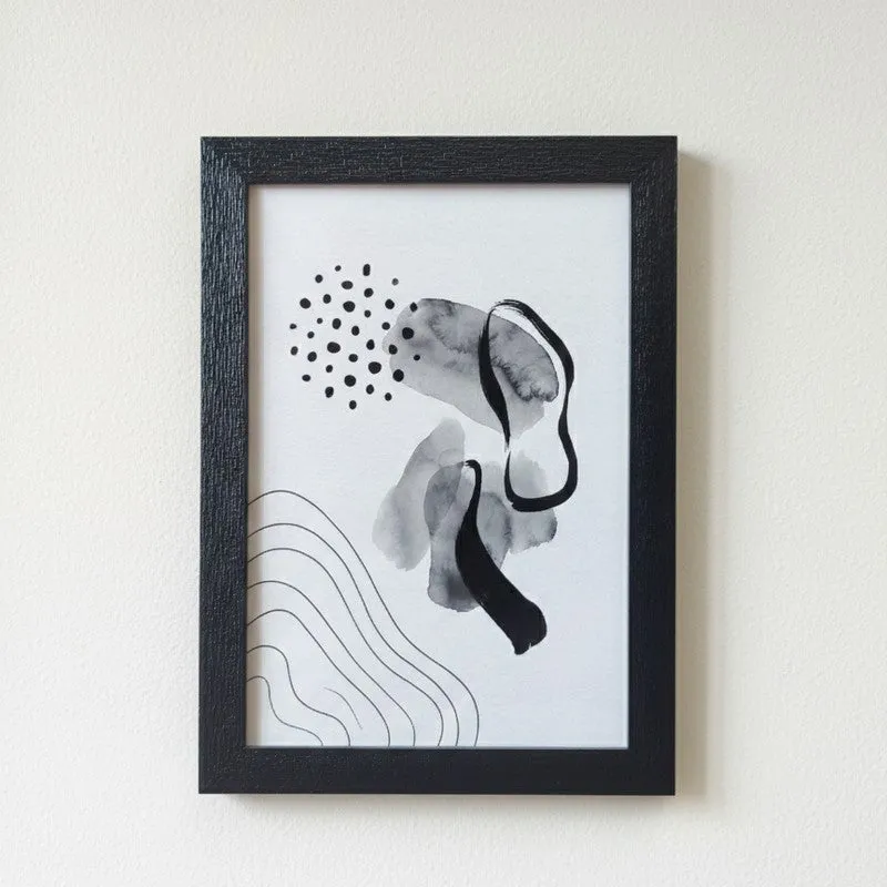 Ink Swirl Wall Painting With Frame - Set Of Three media 6