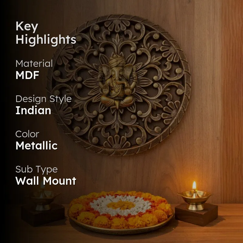 Ornate Ganesha MDF Wall Accent media 2