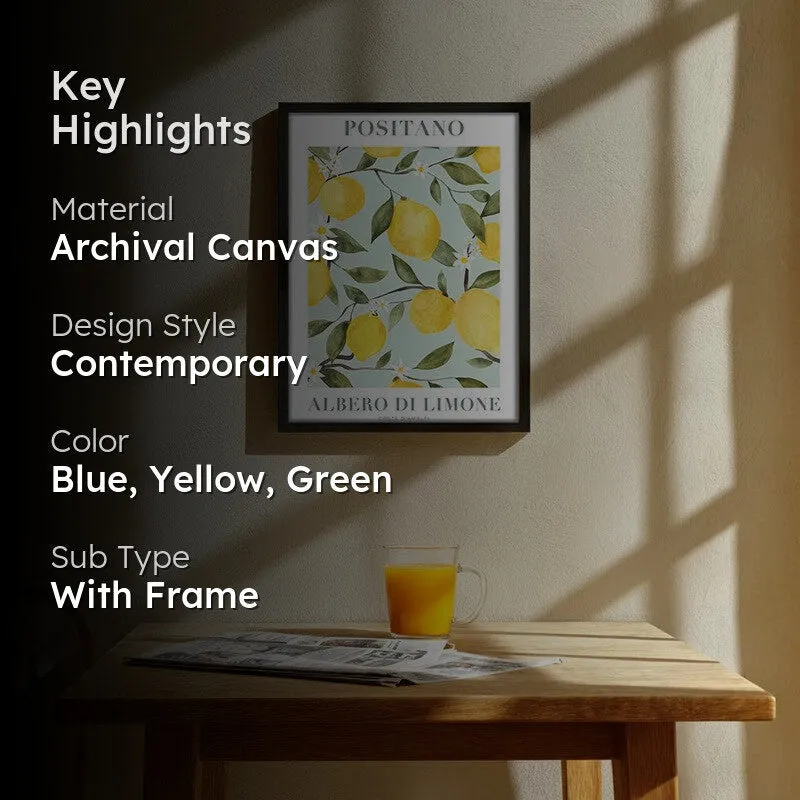 Citrus Zest Archival Canvas Wall Art - Black media 2