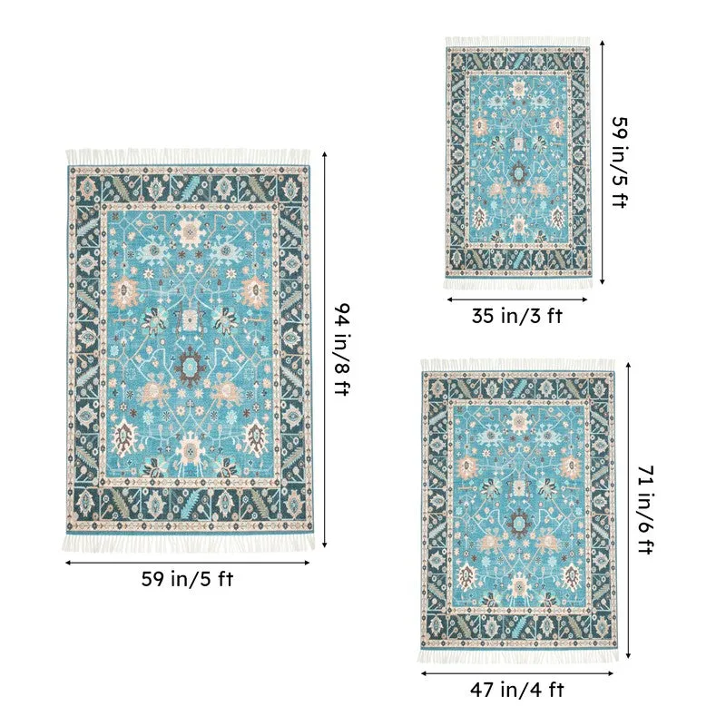 Tariq Hand Woven & Printed Cotton Dhurries media 7