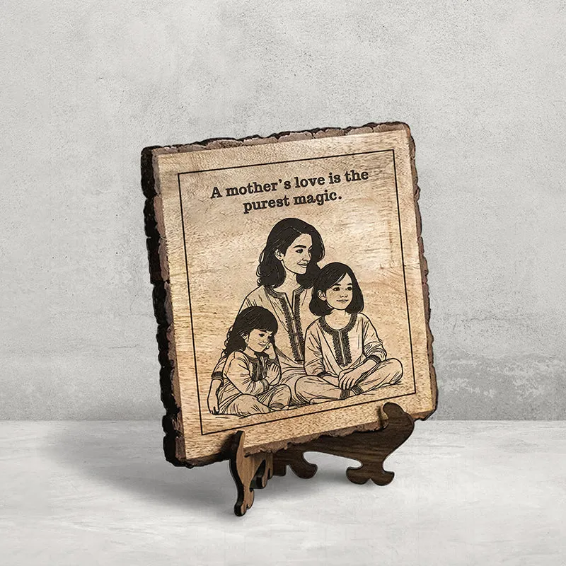 Mother's Love Is Magic Wood Showpiece - Square media 3