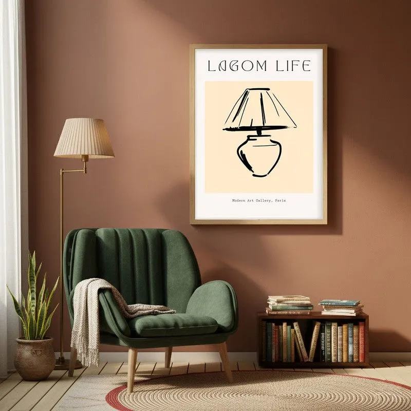 Restful Glow Canvas Wall Painting With Brown Frame media 1