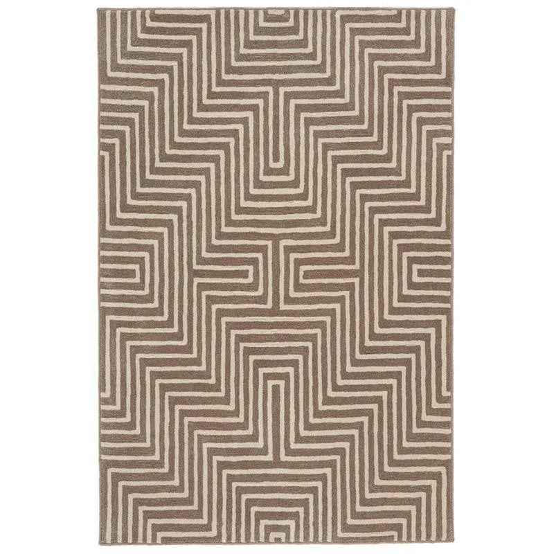 Denethor Hand Tufted Geometric Wool & Nylon Carpet - Grey media 1