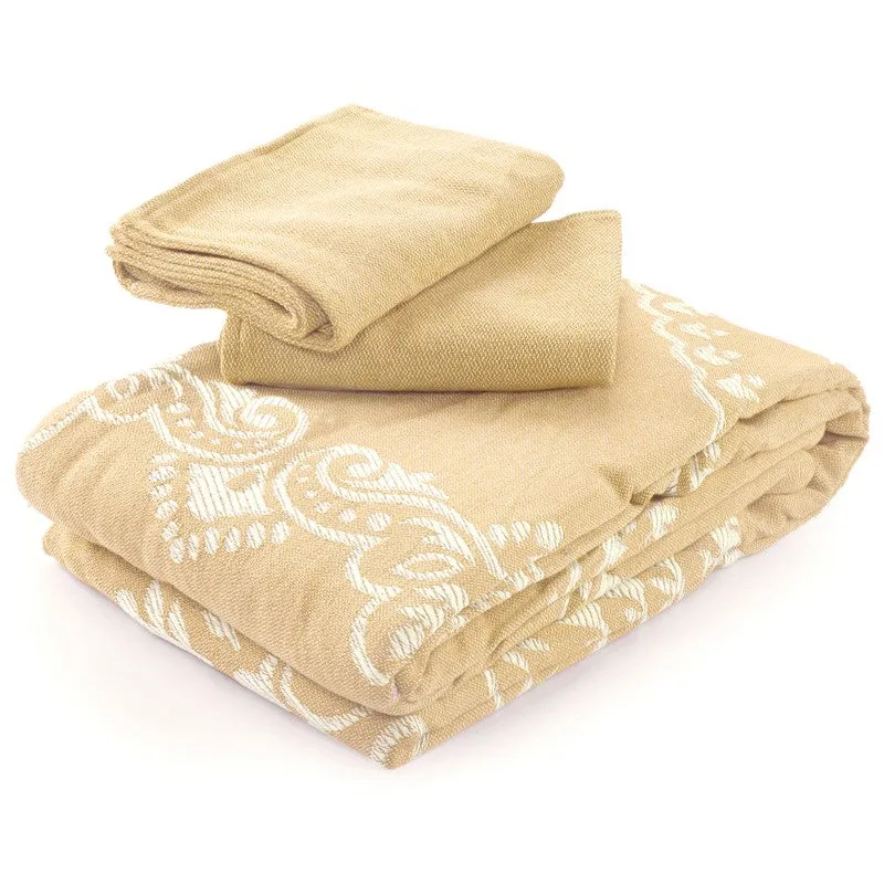 Ethnic Serenity Cotton Bedsheet (Beige) - 220 TC media 5
