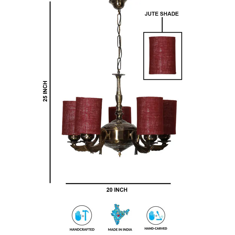 Huescape Cylindrical Golden Antique Ceiling Lamp media 6