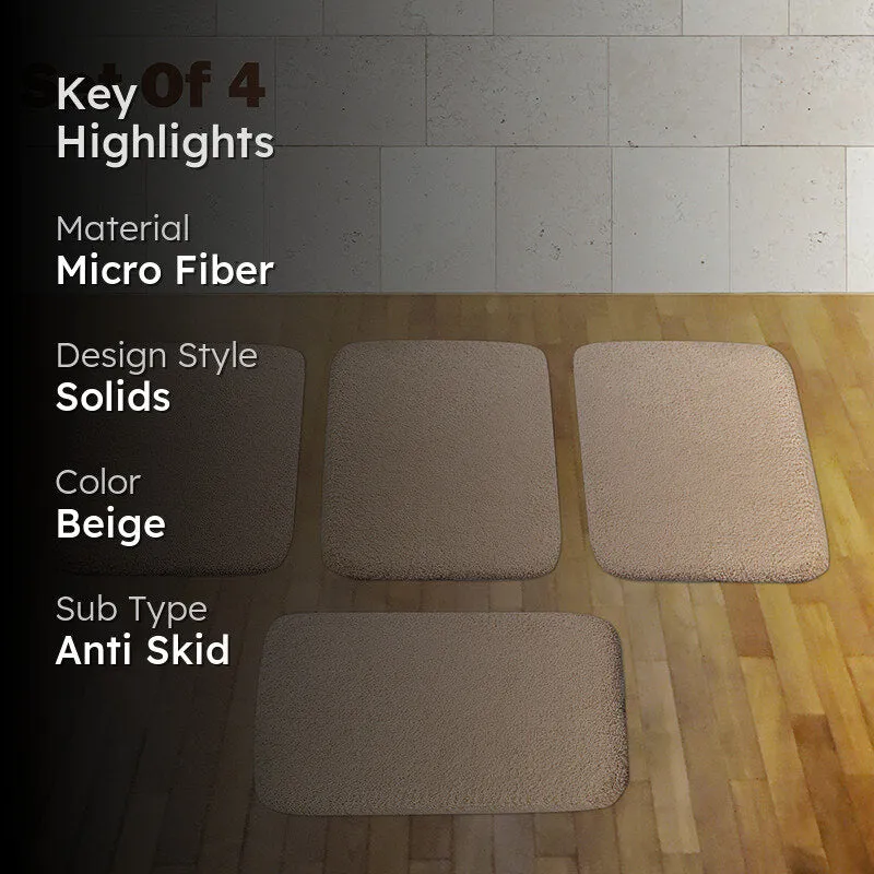 Lois Anti Skid Bath Mat (Beige) - Set Of Four media 2