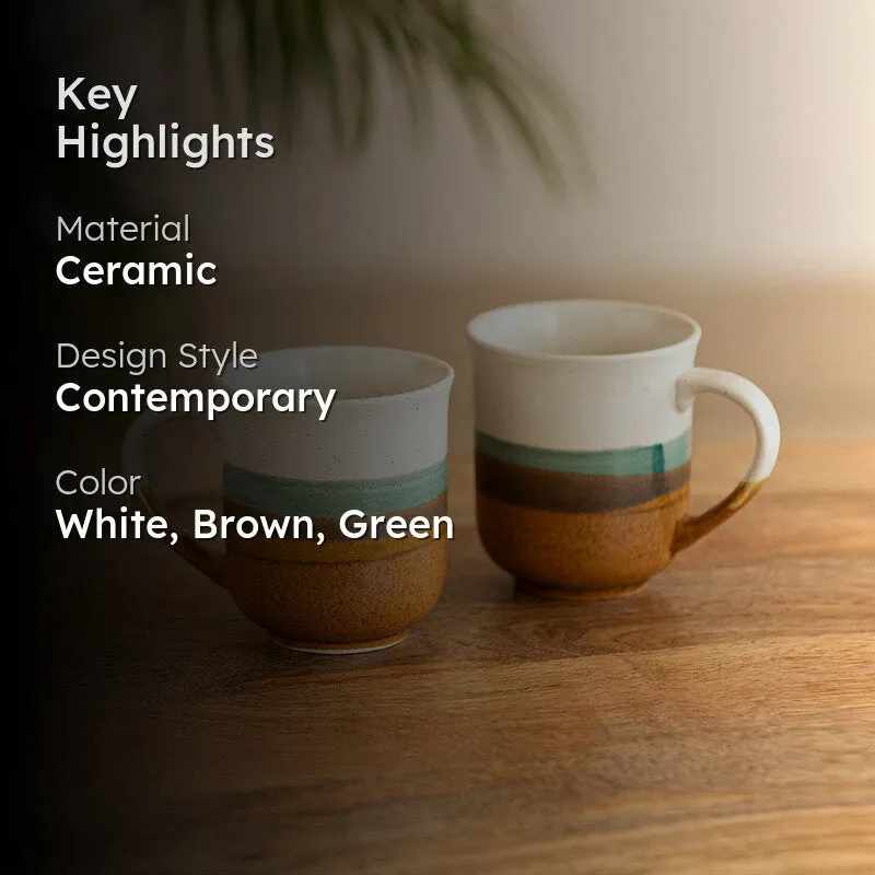 Zevo Ceramic Coffee Mug (330 mL Each) - Set of Two media 2