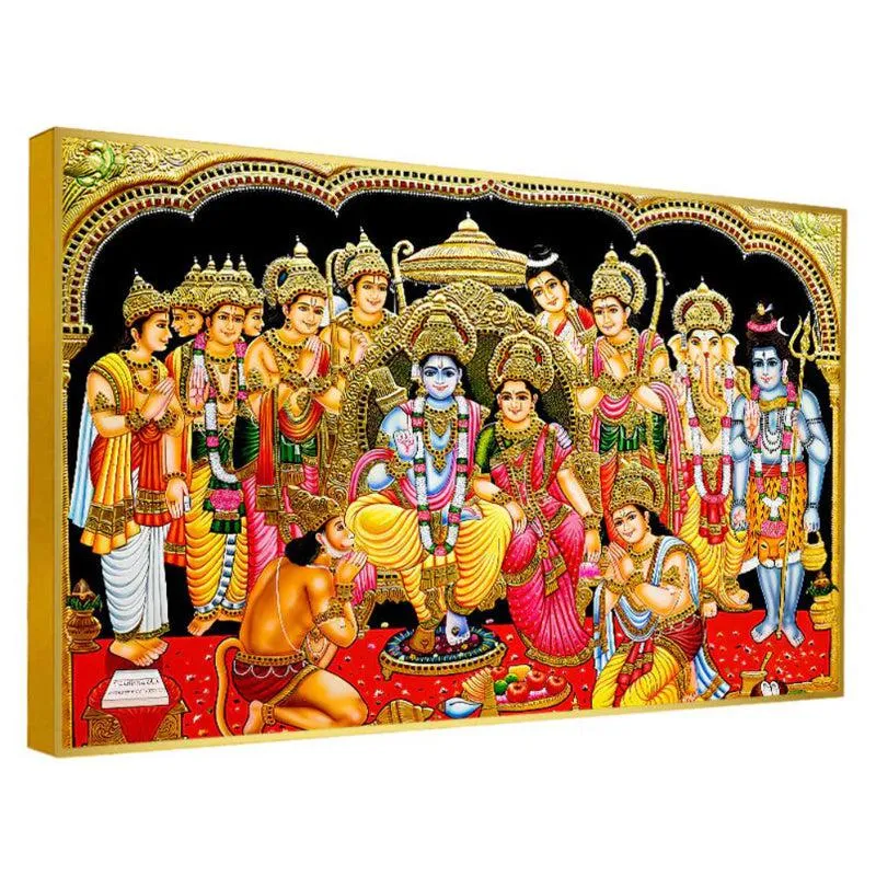 Ramachandra Rajya Spiritual Canvas Wall Painting With Frame media 4