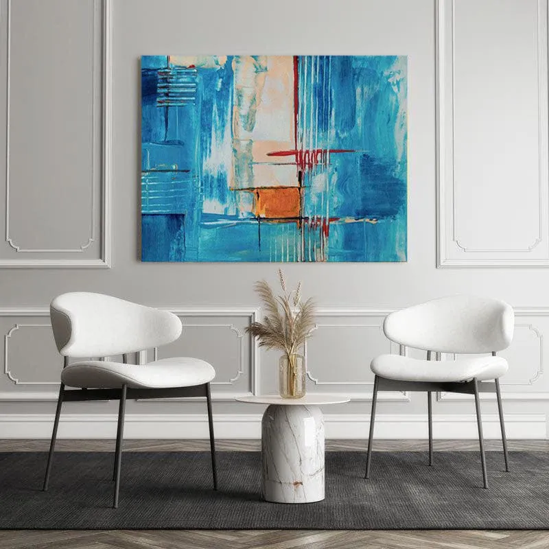 Dusty Blue Abstract Canvas Painting - Gallery Wrap media 5