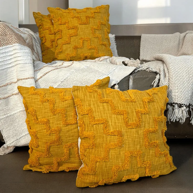 Golden Looms Tufted Cotton Cushion Cover Set - Set Of Four media 2