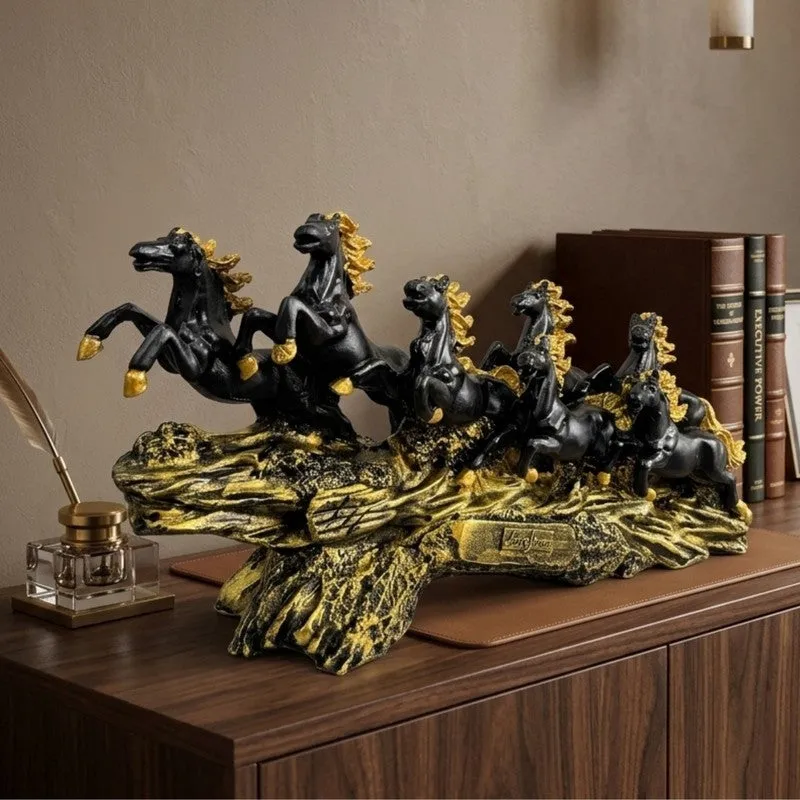 Galloping Grace Horse Resin Showpiece - Black media 3