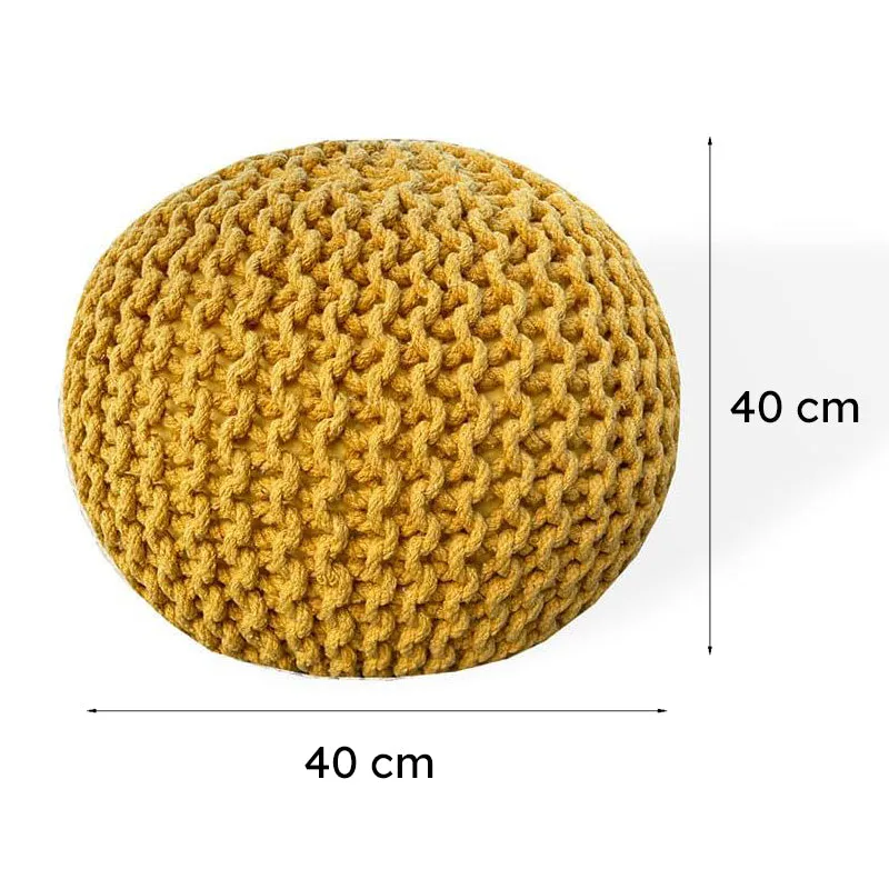 Cuna Cotton Pouffe - Mustard media 5