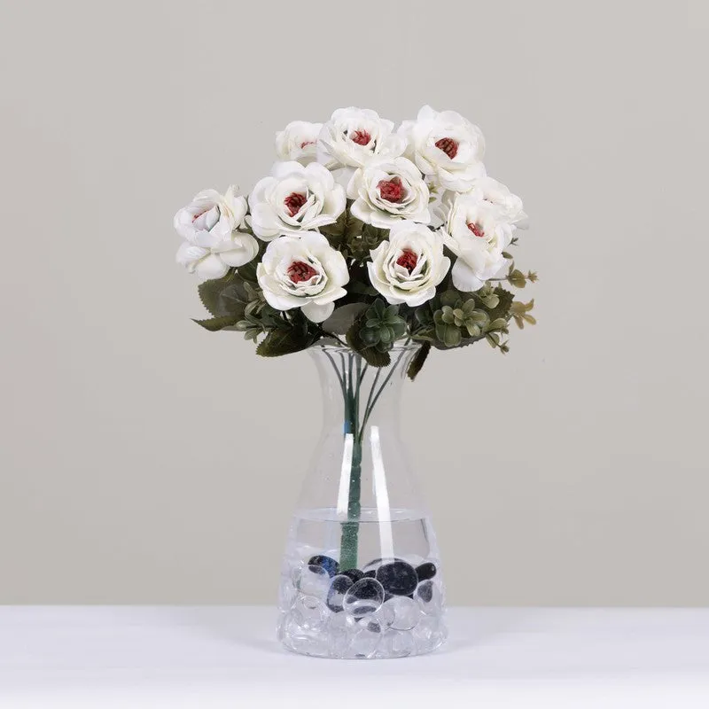 Realistic Artificial Rose Bunch - White media 3