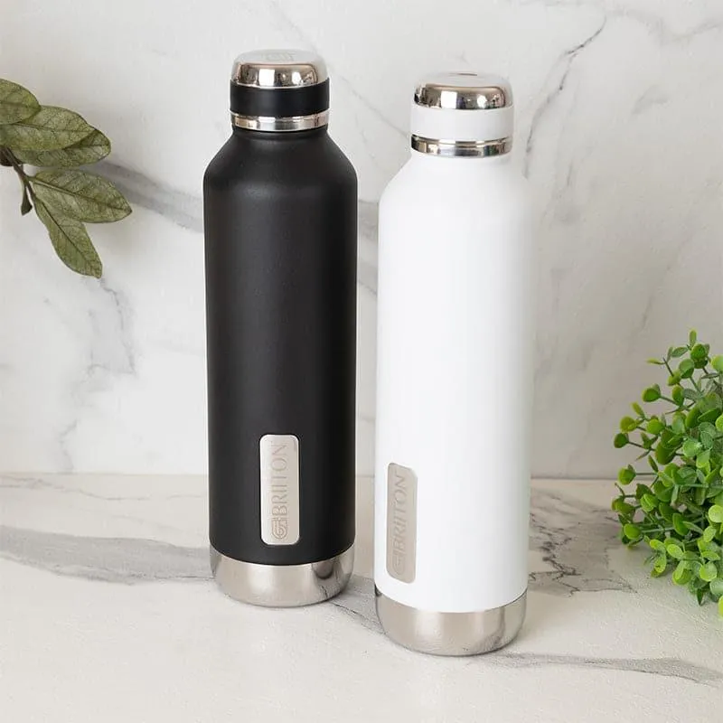 Bristo Sip Hot & Cold Thermos Water Bottle (Black & White, 750 mL Each) - Set Of Two media 1
