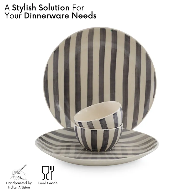 Cross Strips Ceramic Dinner Set - 4 Piece Set media 3