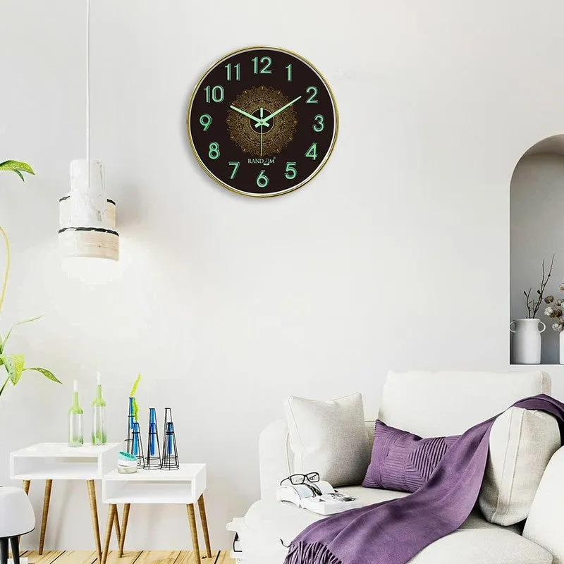 Nayra Round Floral Plastic Wall Clock - Brown media 1