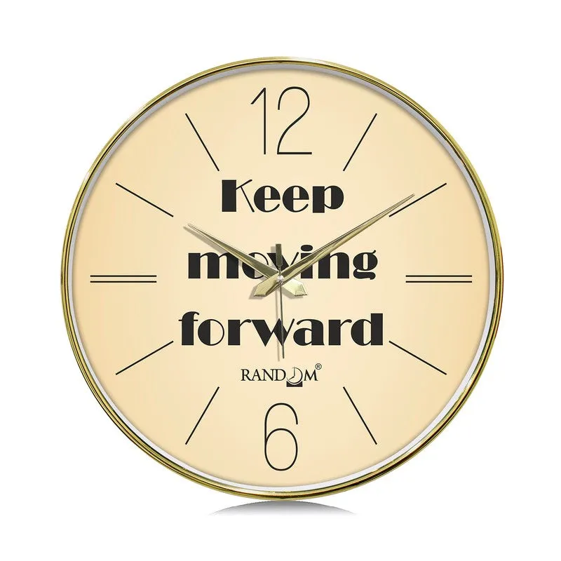 Keep Moving Forward Round Analog Wall Clock - Beige media 3