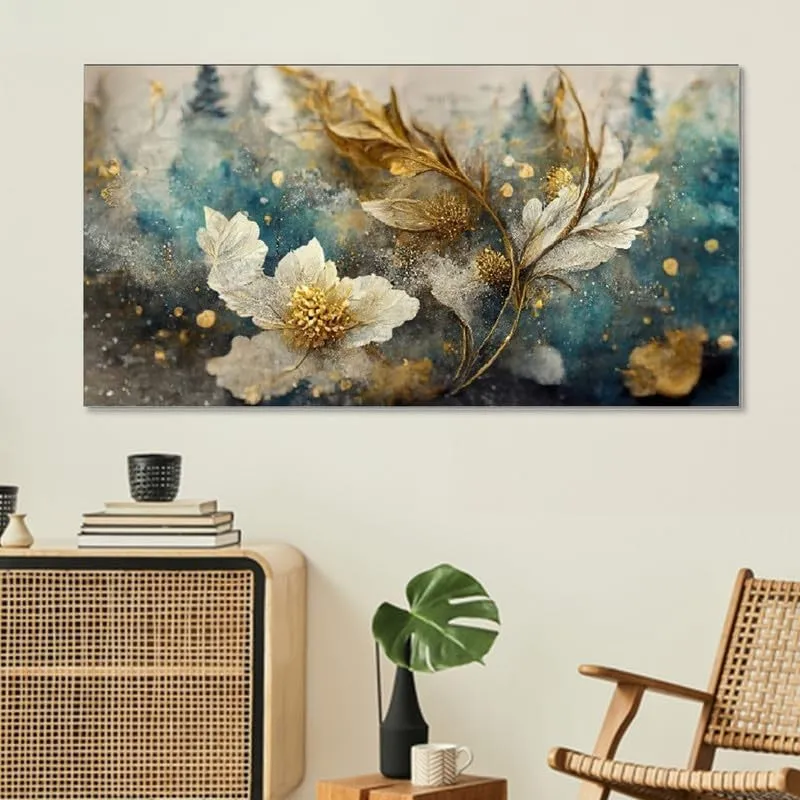 Winter Bloom Canvas Wall Painting With Frame media 3