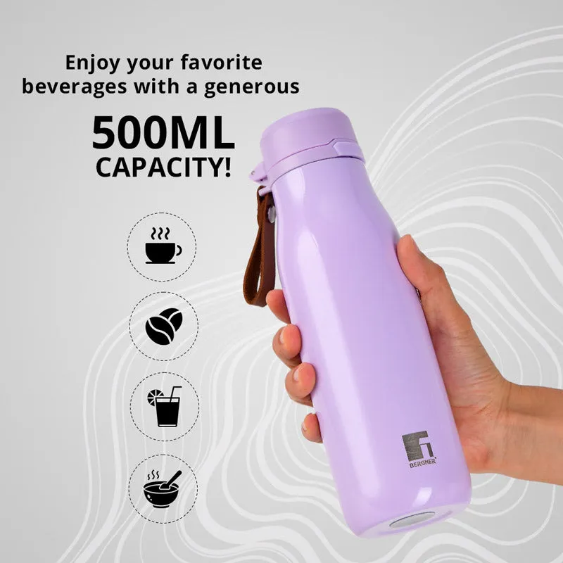 Bergner Walking Liquid Luxe Thermosteel Hot And Cold Flask (Purple) - 500 mL media 6