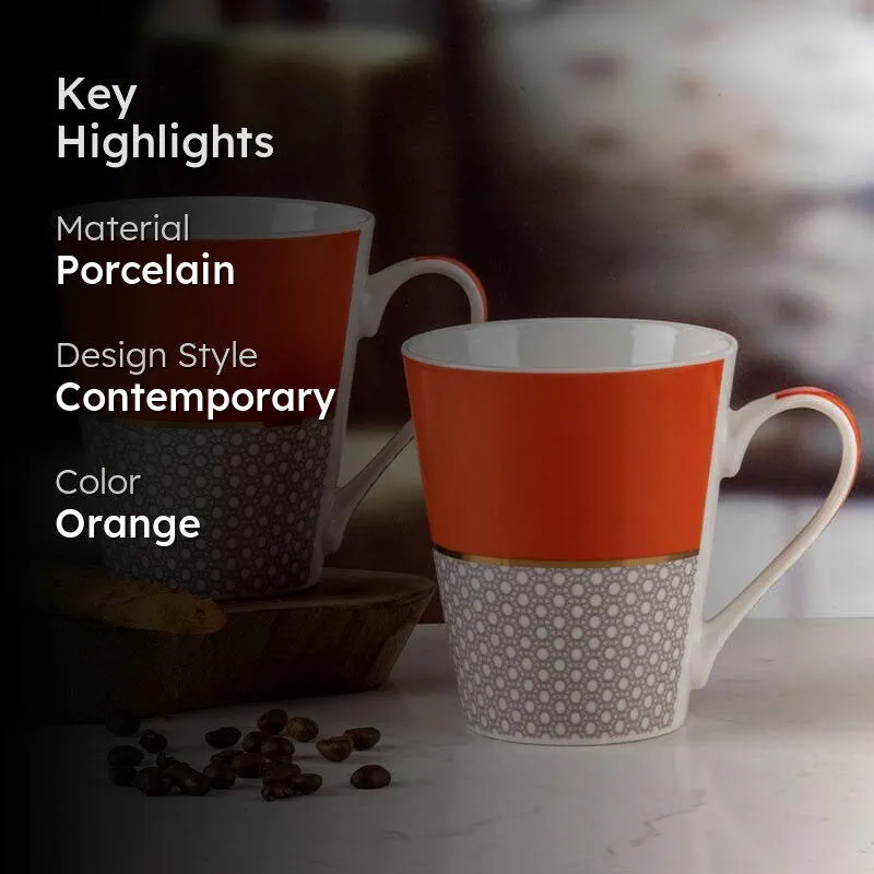Honeycomb Porcelain Coffee Mug (320 mL Each) - Set of Two media 2