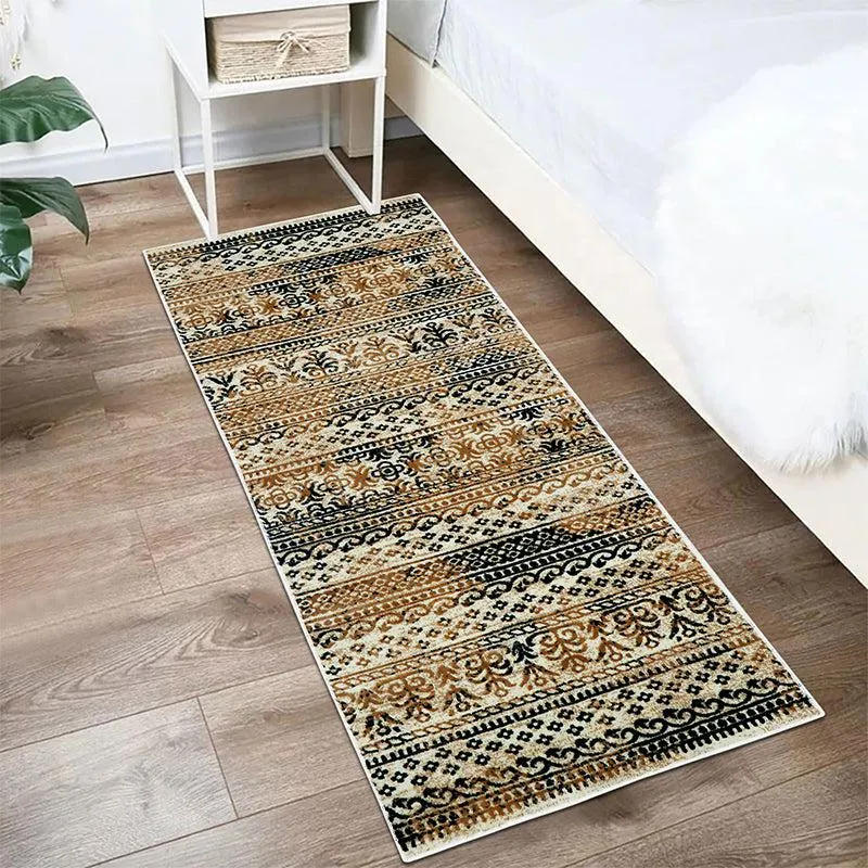 Driva Ethnic Nylon Runner Rug - Beige & Blue media 1