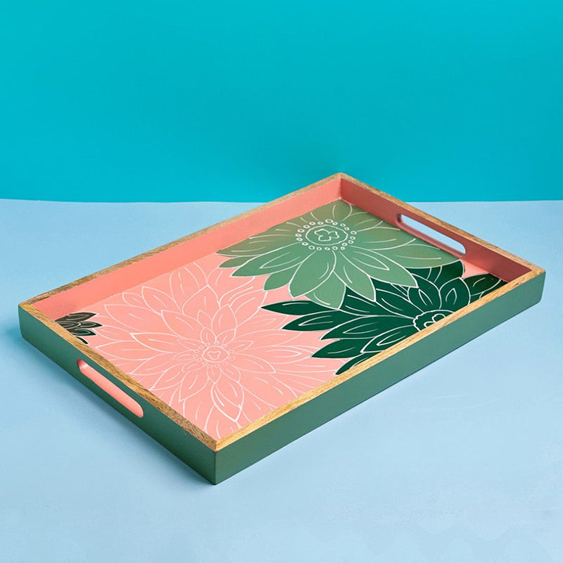 Garden Gossip Handpainted Wood Serving Tray media 3
