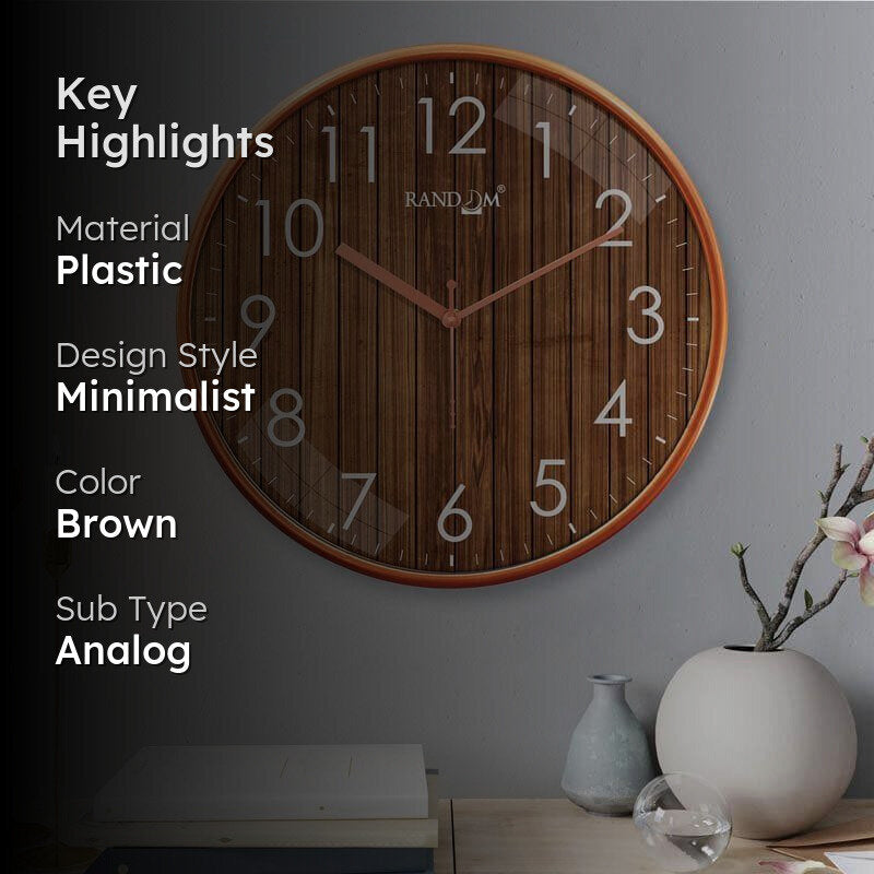 Woody Brown Wall Clock media 2