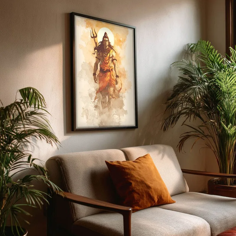 Lord Shiva Tranquility Archival Paper Wall Painting media 3