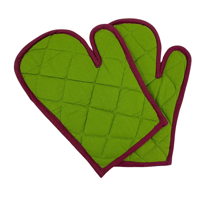 Swayam Teplo Kitchen Gloves (Olive Green & Red) - Set Of Two media 4