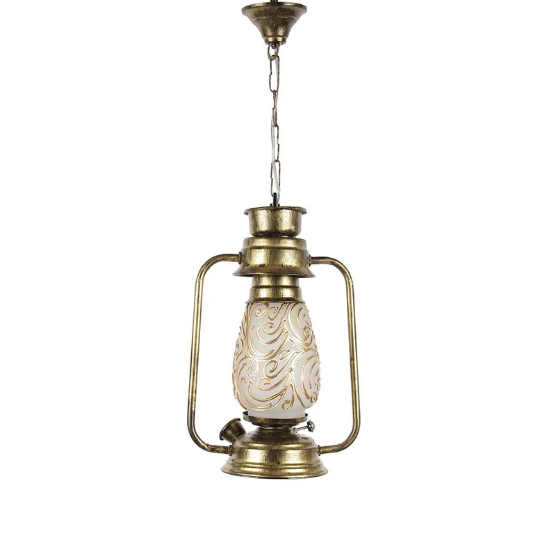 Saagar Mosaic Lantern Glass Ceiling Lamp - Gold media 4