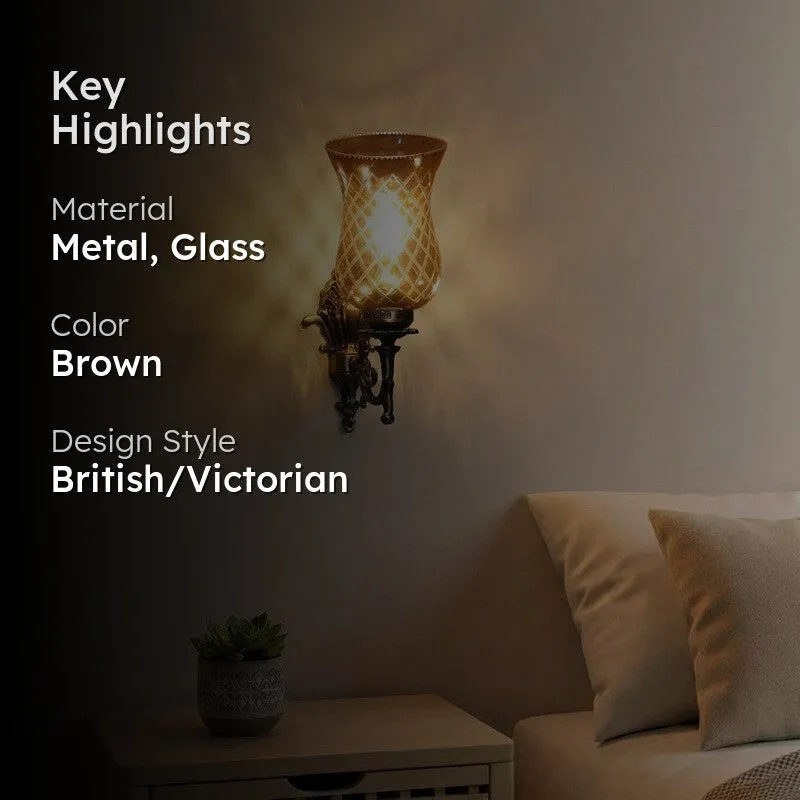 Honey Glow Gothic Amber Glass Wall Lamp media 2
