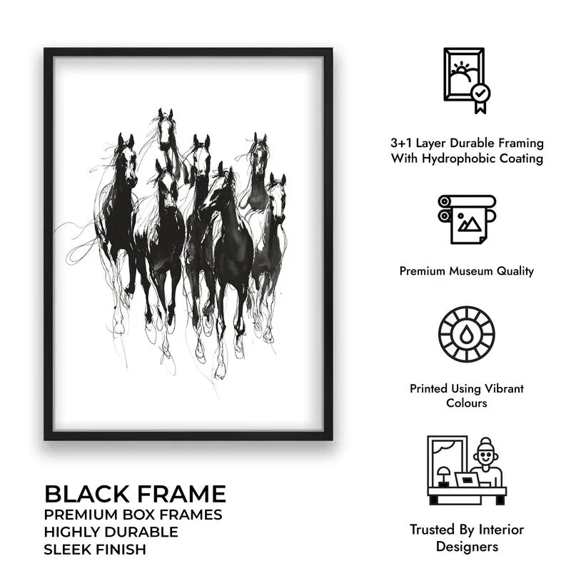 Spirit Horse Canvas Wall Painting With Black Frame media 10