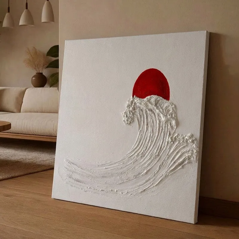 Sunset Wave Handmade Canvas Wall Painting media 1